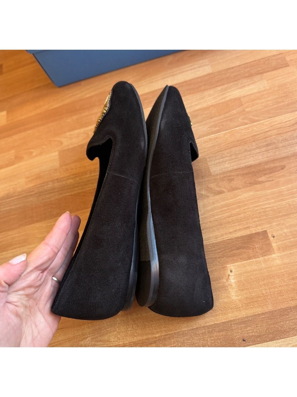 Jack Rogers Black Suede Pirate Skull Beaded Loafer Flats. Size 8.5 - Picture 8 of 11